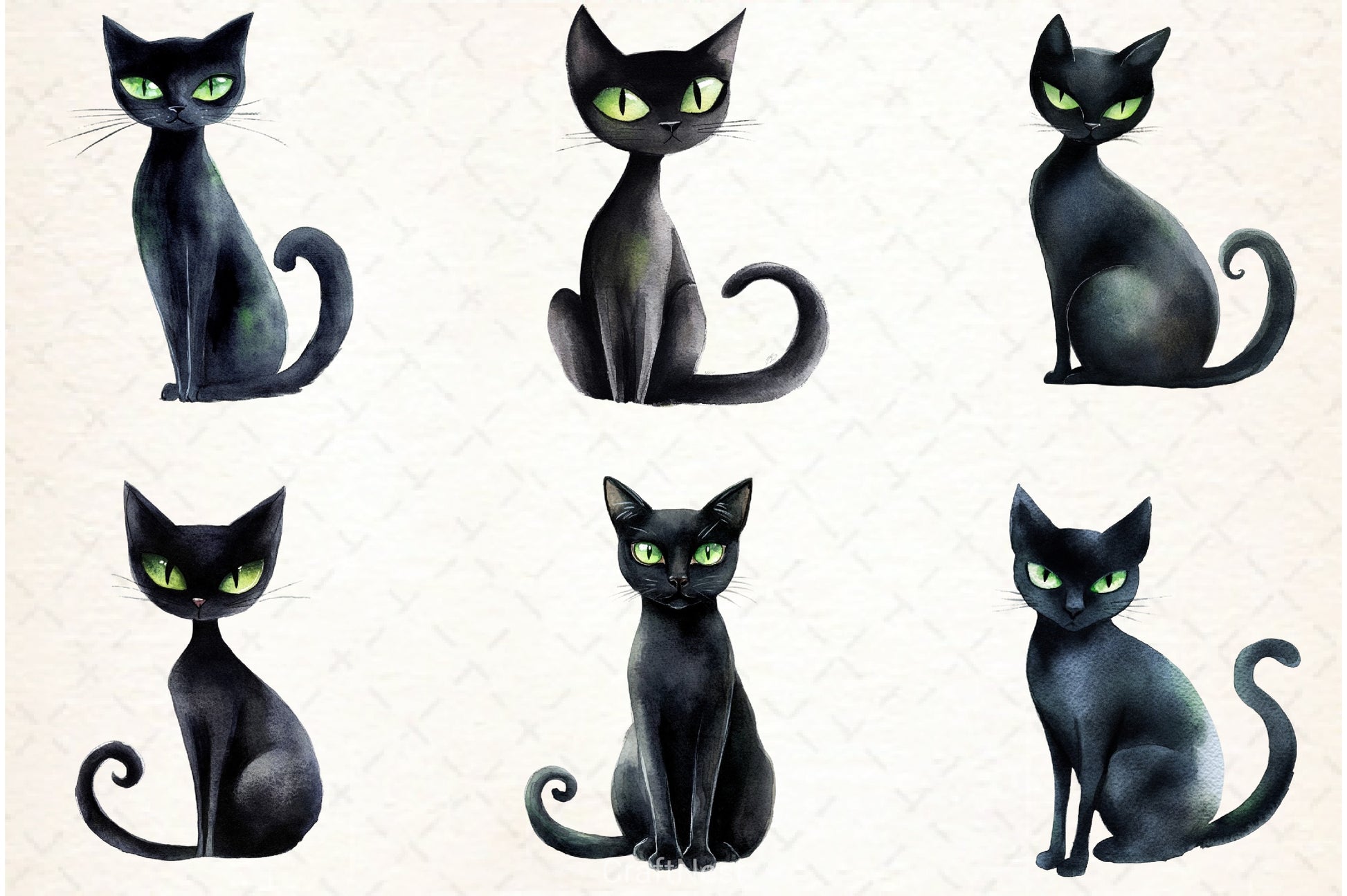 Halloween Black Cat Clipart Bundle 4 - CraftNest - Digital Crafting and Art