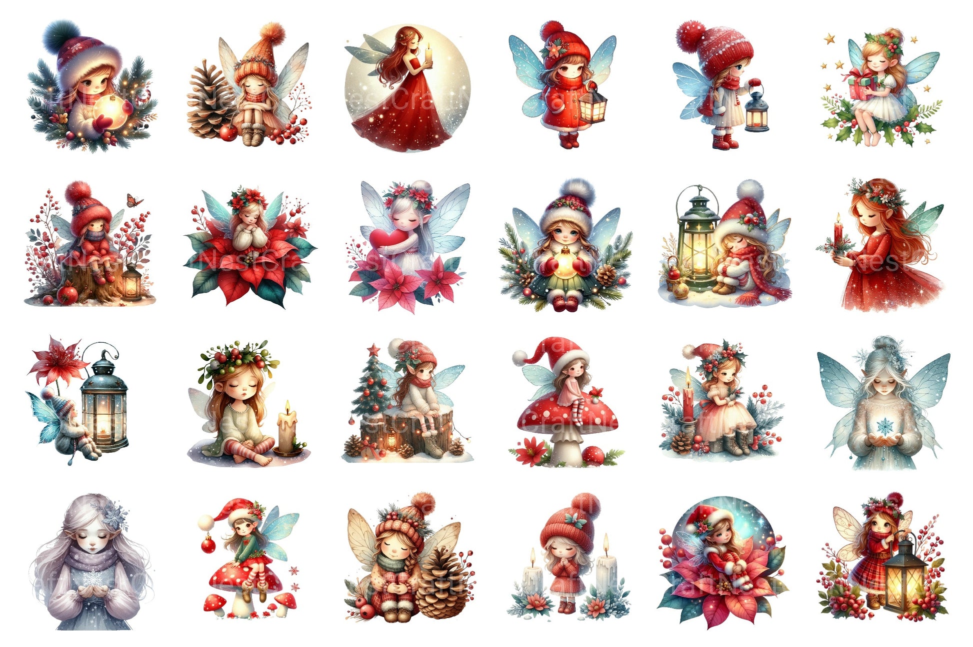 Christmas Fairy Decoration Clipart Bundle - CraftNest - Digital Crafting and Art