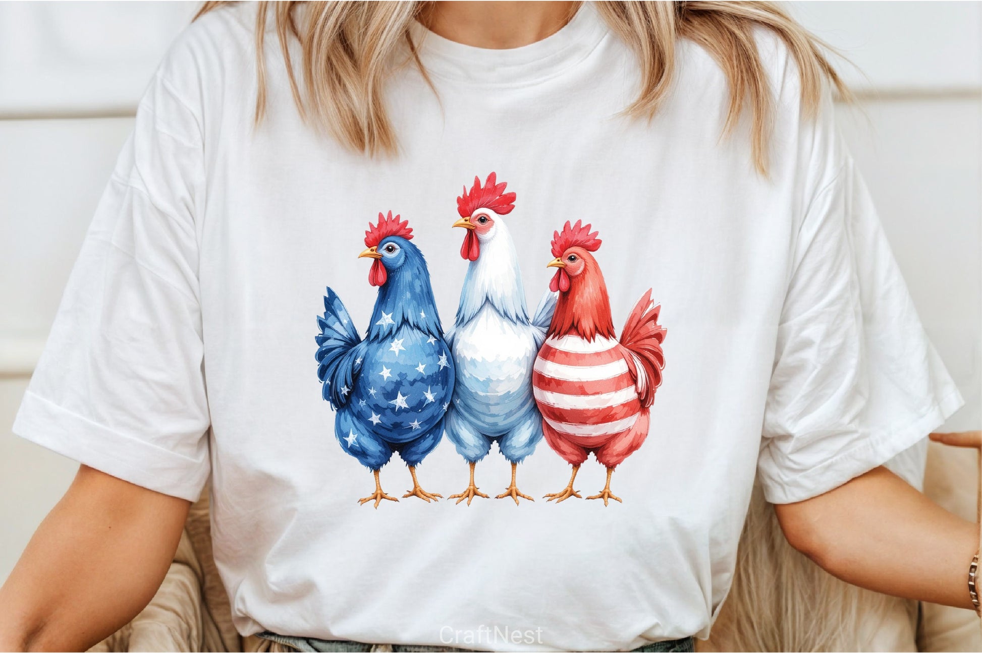 Patriotic USA Chicken Clipart Bundle - CraftNest - Digital Crafting and Art