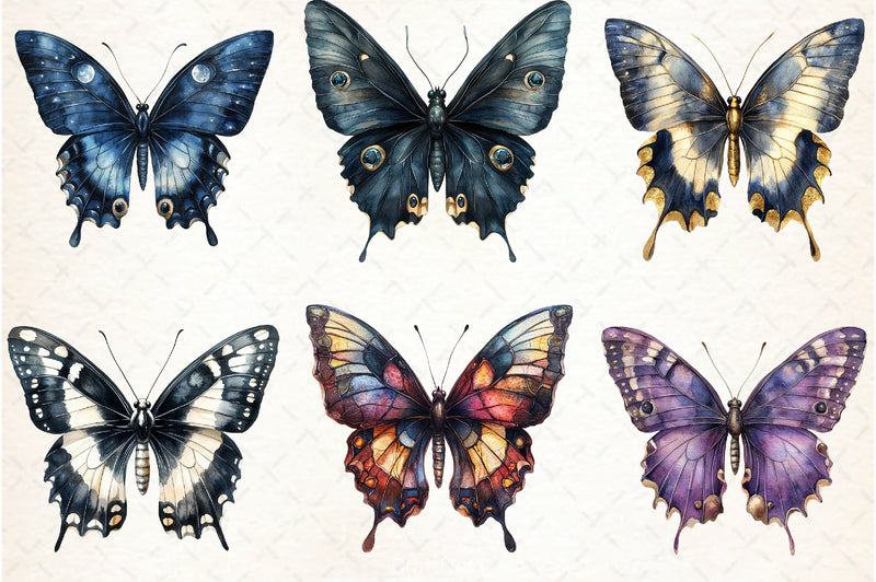 Gothic Butterfly Clipart Bundle 4 - CraftNest - Digital Crafting and Art