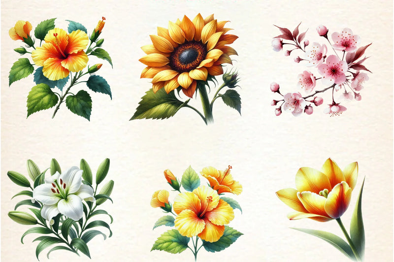 Elegant Flower Clipart Bundle - CraftNest - Digital Crafting and Art
