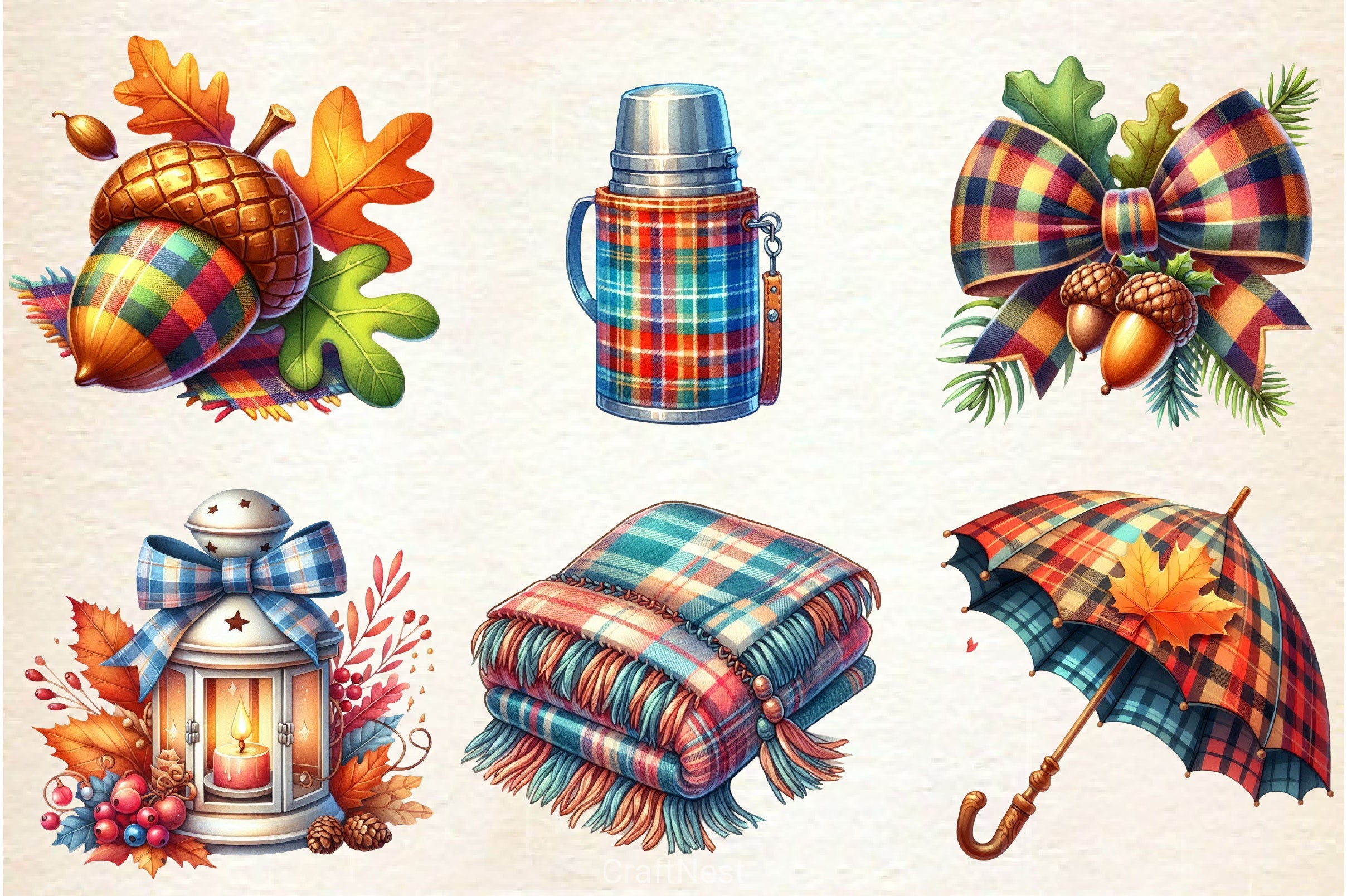 Plaid Autumn Clipart Bundle 3 - CraftNest - Digital Crafting and Art