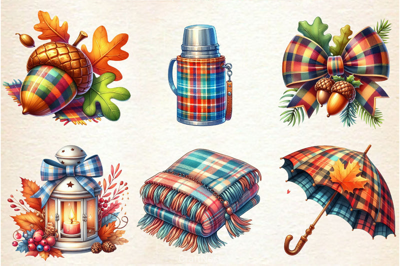 Plaid Autumn Clipart Bundle 3 - CraftNest - Digital Crafting and Art
