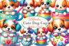 Cute Dog Coffee Cup Clipart Bundle