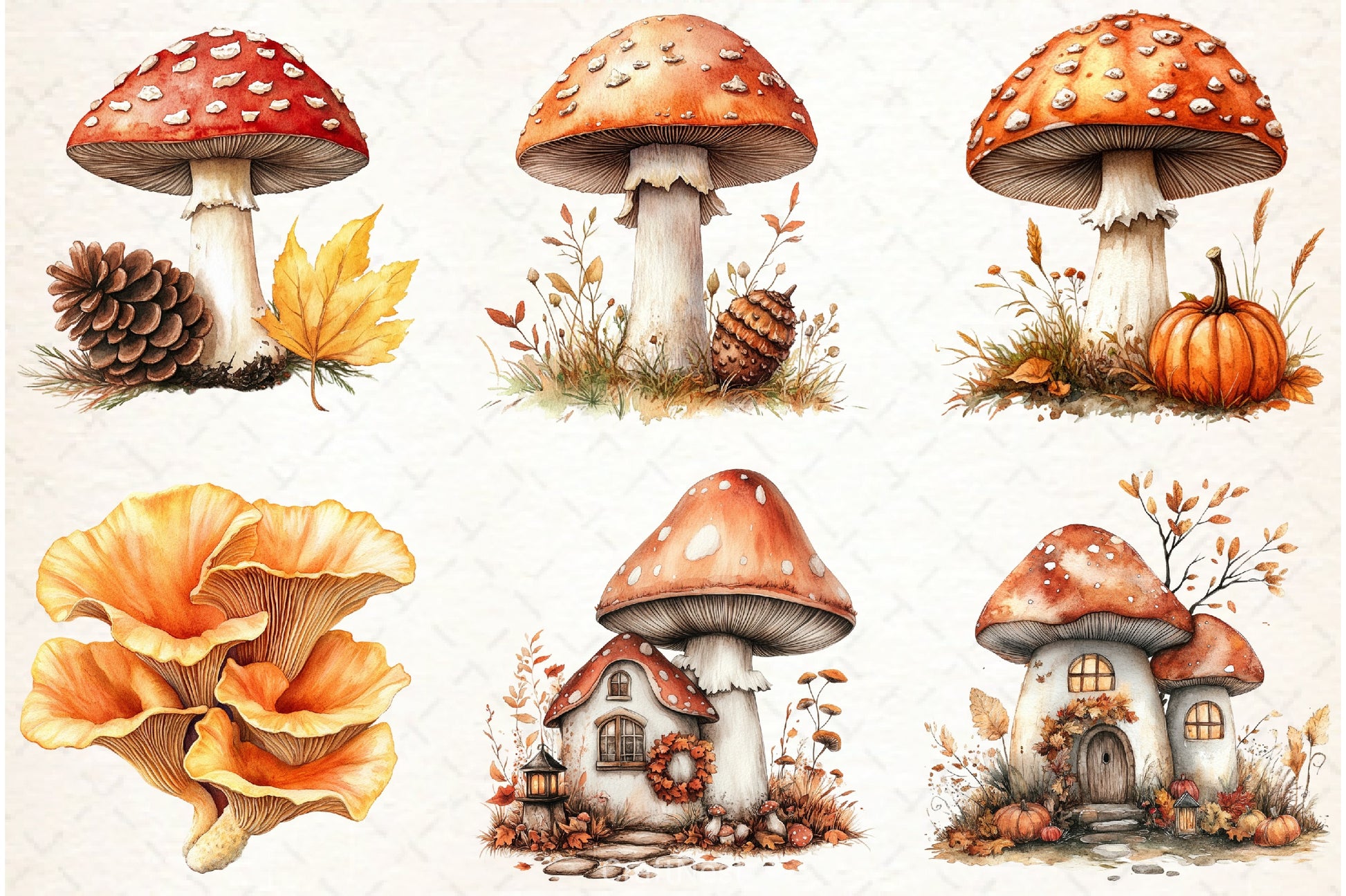 Autumn Mushroom Clipart Bundle - CraftNest - Digital Crafting and Art