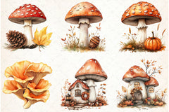 Autumn Mushroom Clipart Bundle - CraftNest - Digital Crafting and Art