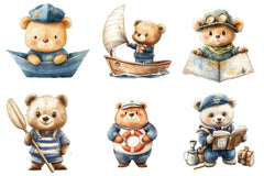 Bear Sailor Nautical Clipart Bundle - CraftNest - Digital Crafting and Art