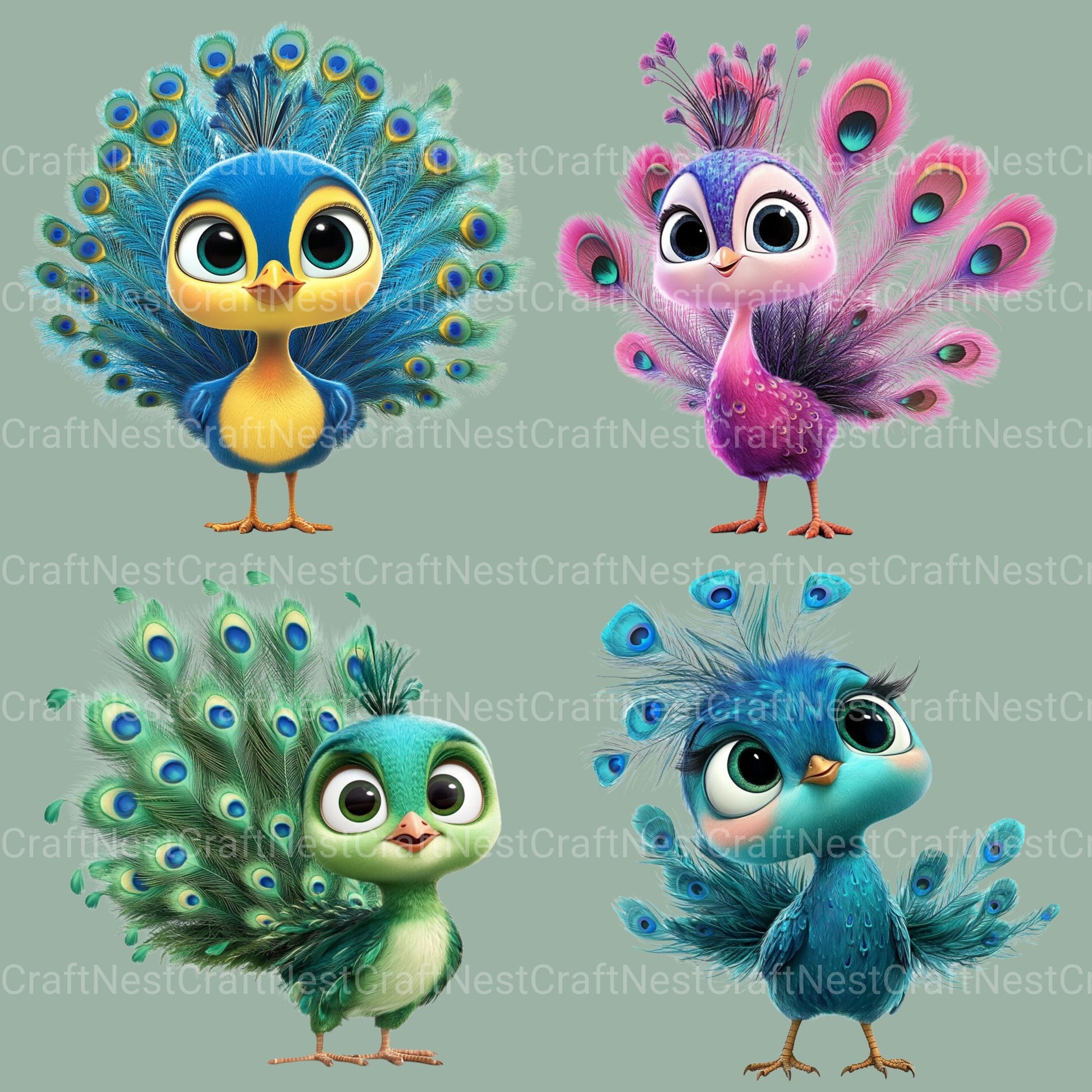 Peacocks Clipart Bundle - CraftNest - Digital Crafting and Art