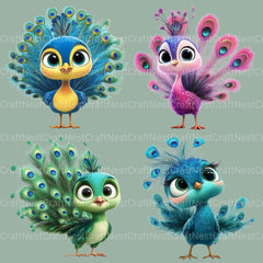 Peacocks Clipart Bundle - CraftNest - Digital Crafting and Art