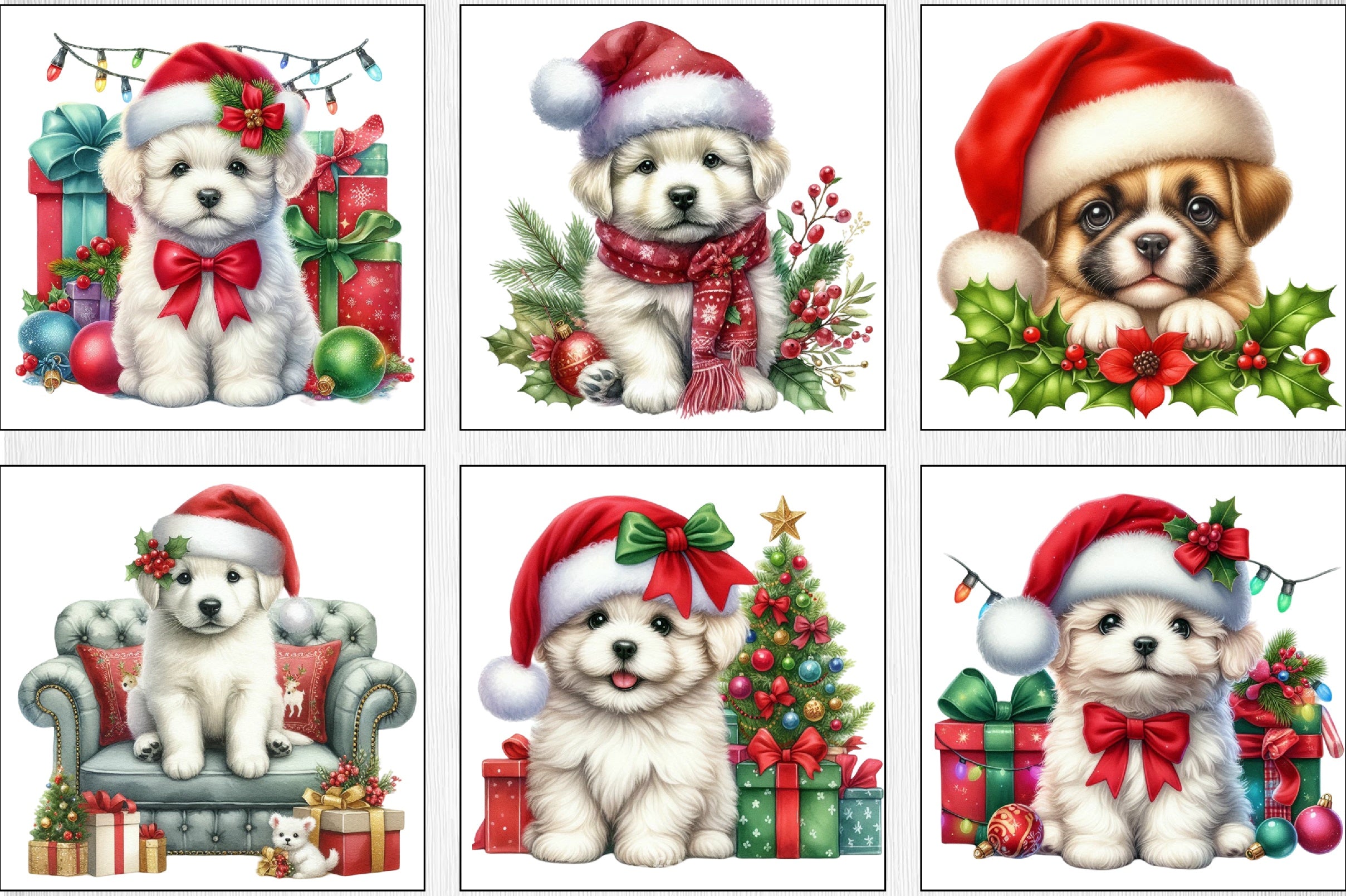 Christmas Dog Clipart Bundle 6 - CraftNest - Digital Crafting and Art