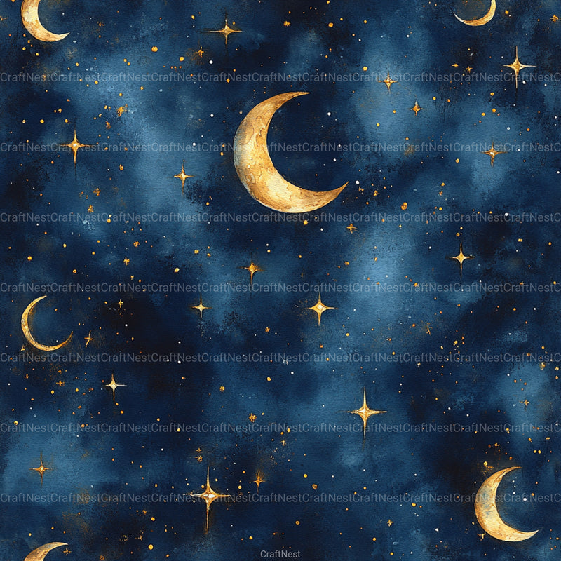 Gold Starry Grunge Digital Paper 4 - CraftNest - Digital Crafting and Art