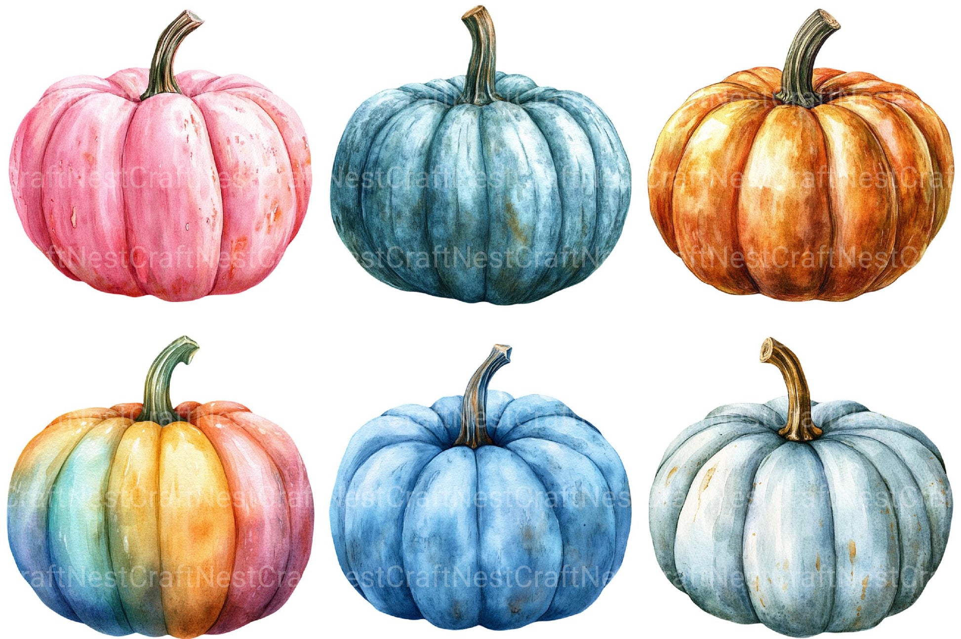 Pastel Pumpkin Clipart - CraftNest - Digital Crafting and Art
