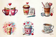 Valentine Day Coffee Clipart Bundle 3 - CraftNest - Digital Crafting and Art