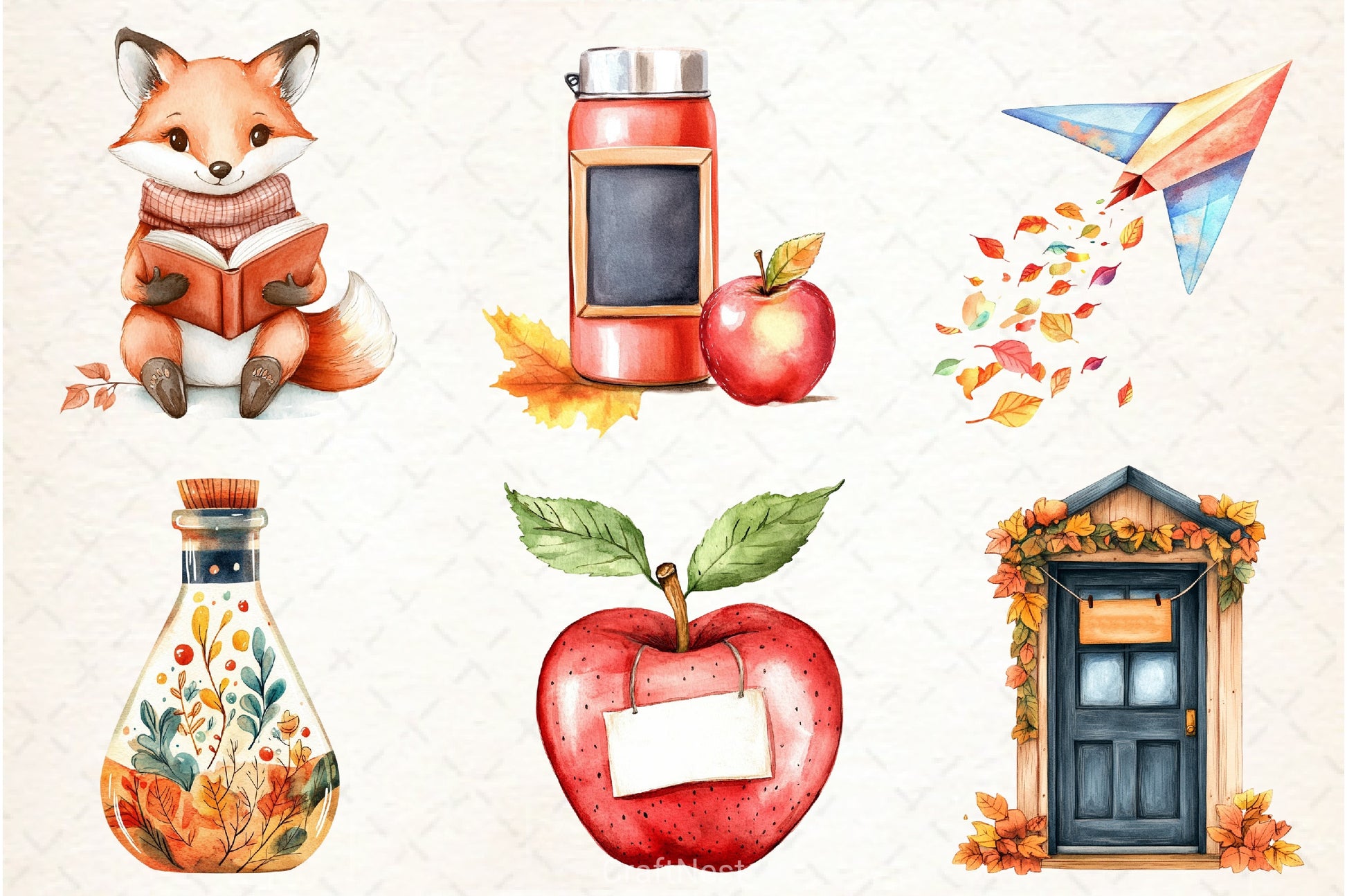 Autumn School Clipart Bundle - CraftNest - Digital Crafting and Art