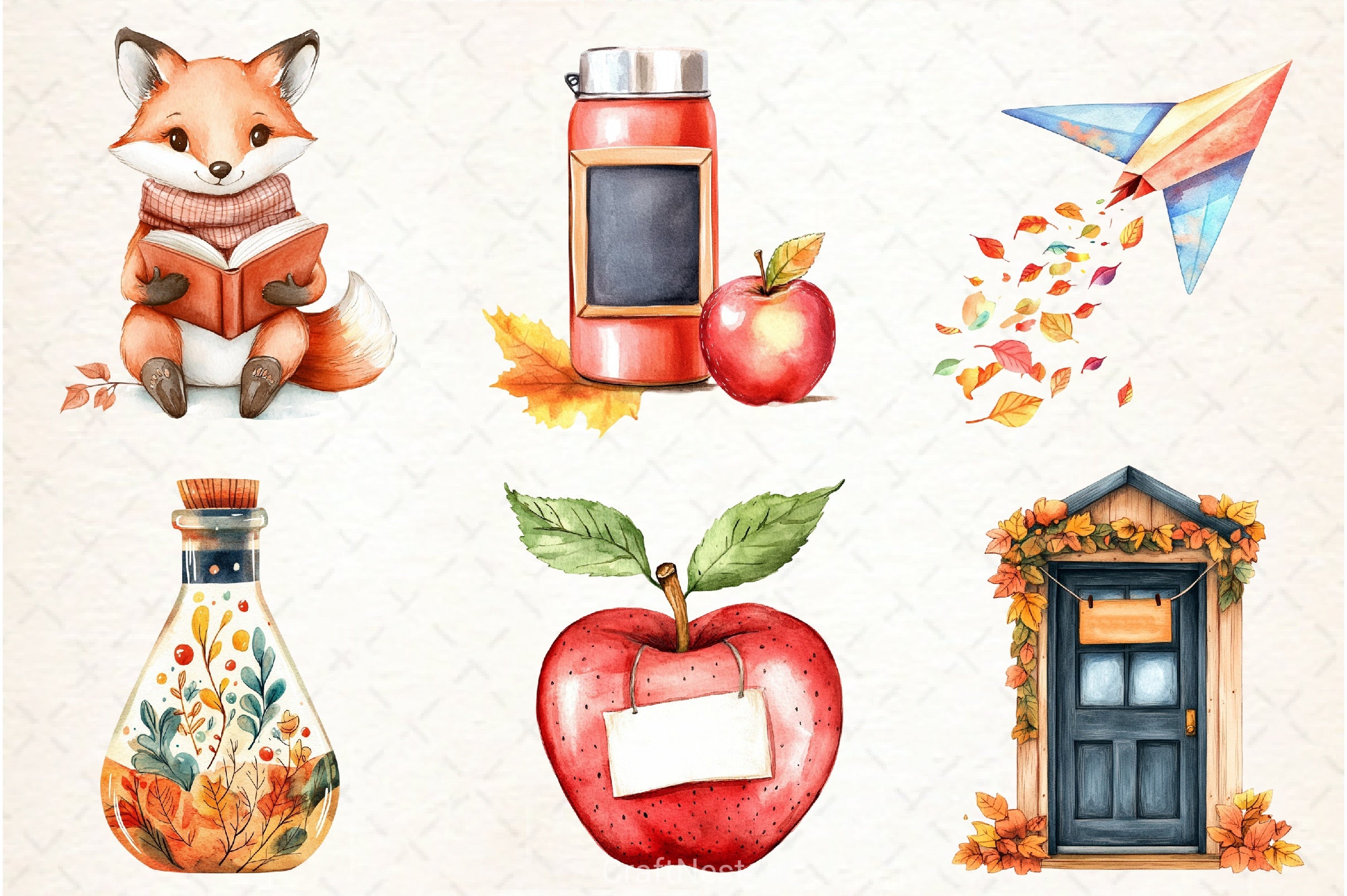 Autumn School Clipart Bundle - CraftNest - Digital Crafting and Art