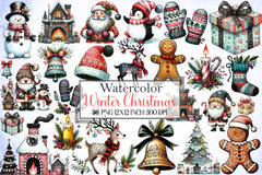 Winter Christmas Clipart Bundle - CraftNest - Digital Crafting and Art