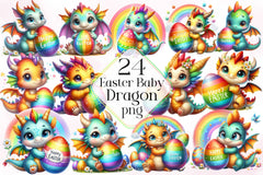 Easter Baby Dragon Clipart Bundle - CraftNest - Digital Crafting and Art