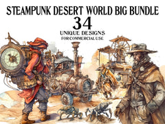 Steampunk Desert World Clipart - CraftNest