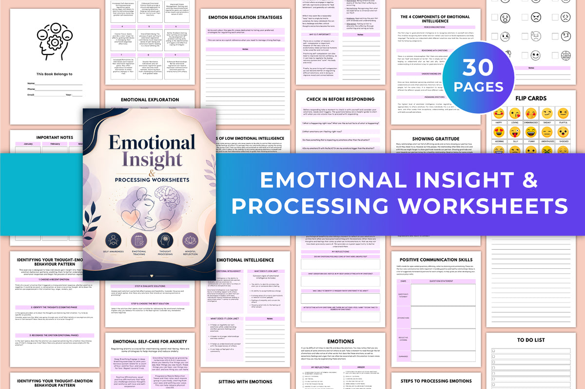Emotional Insight Processing Worksheets Workbook