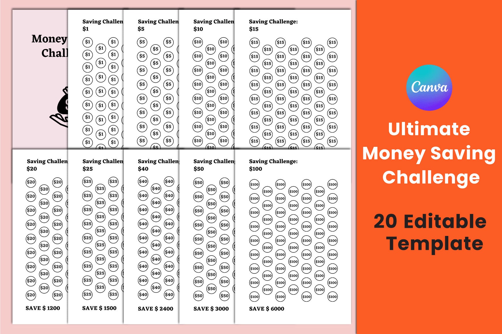 Money Savings Challenges Planner