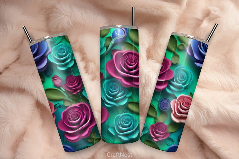 Flower Tumbler Wrap Bundle 24 - CraftNest - Digital Crafting and Art