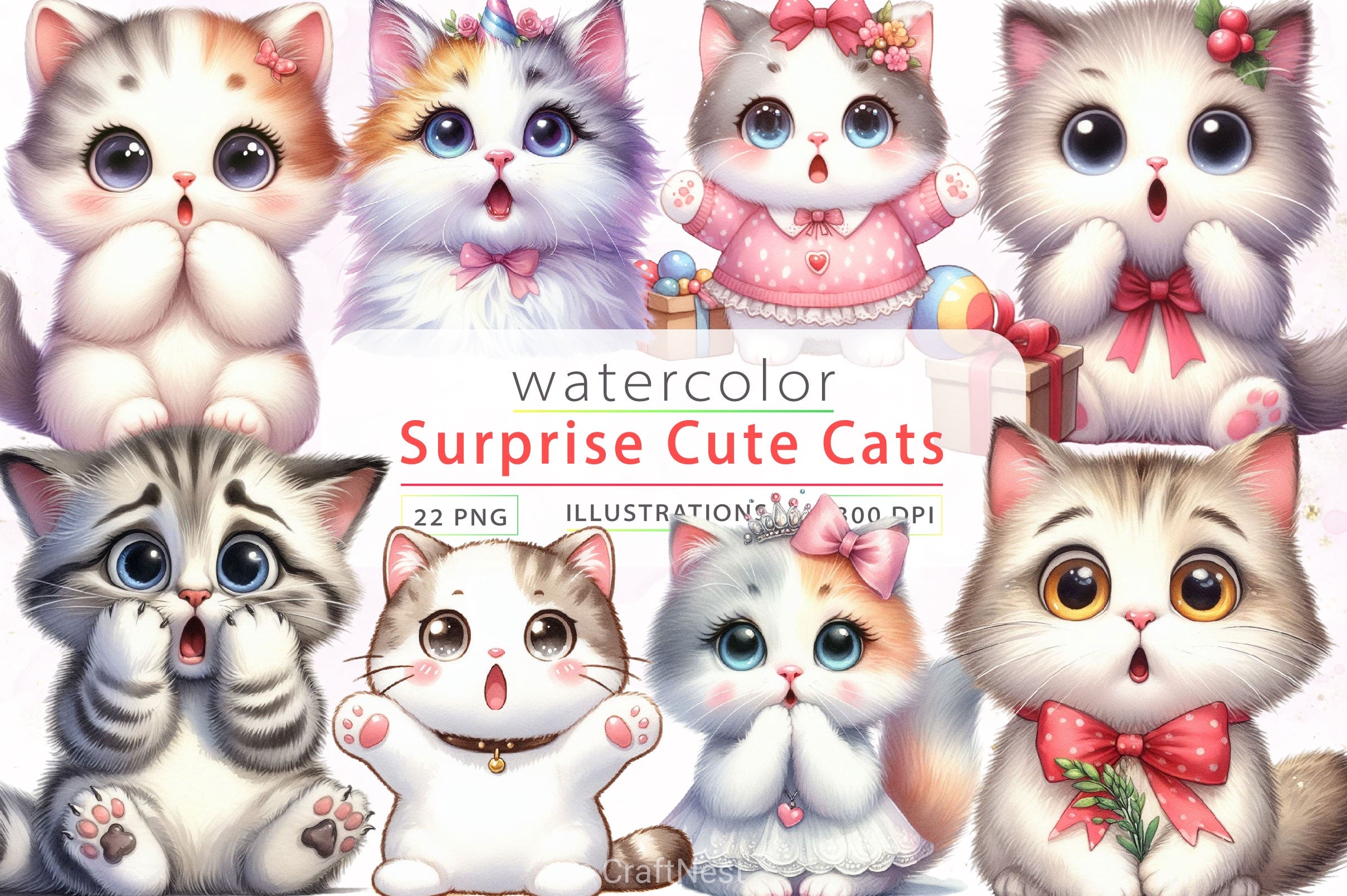 Surprise Cats Clipart Bundle - CraftNest - Digital Crafting and Art