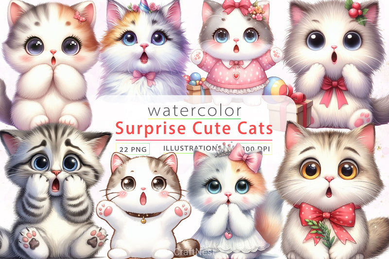 Surprise Cats Clipart Bundle - CraftNest - Digital Crafting and Art