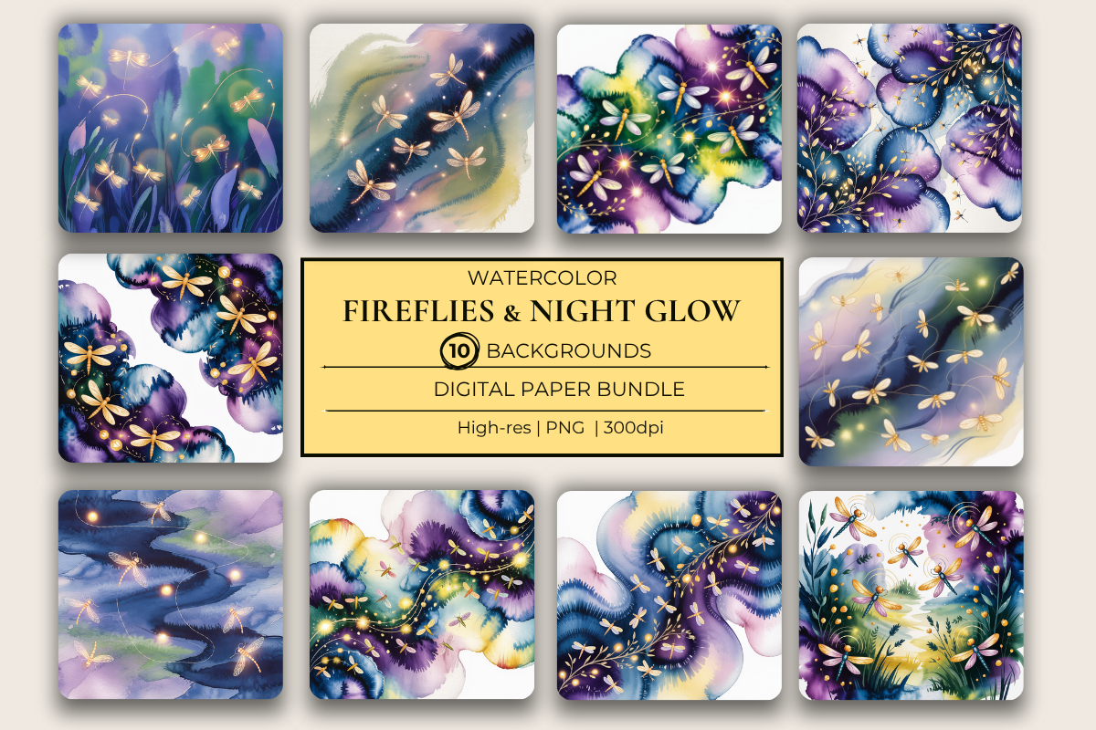 Fireflies & Night Glow Background Papers