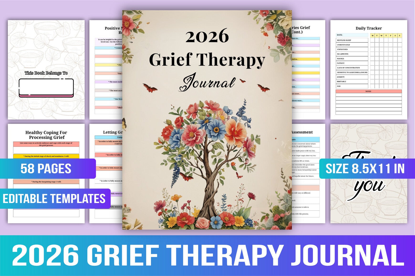 Grief Therapy Journal for Healing and Reflection