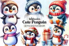 Cute Penguin Clipart Bundle 8 - CraftNest - Digital Crafting and Art