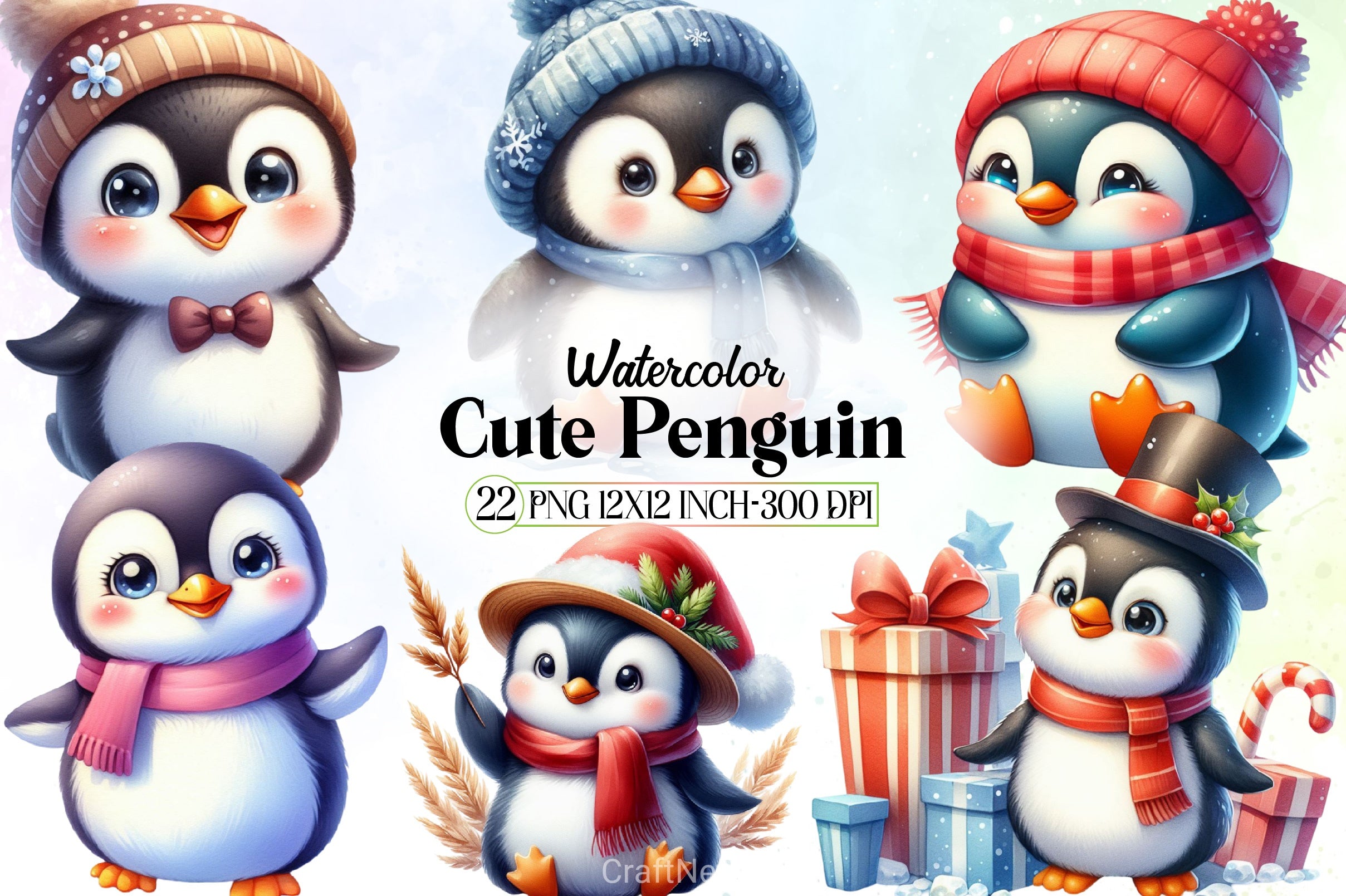 Cute Penguin Clipart Bundle 8 - CraftNest - Digital Crafting and Art