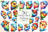 Funny Bird Peeking Around Corner Clipart Bundle