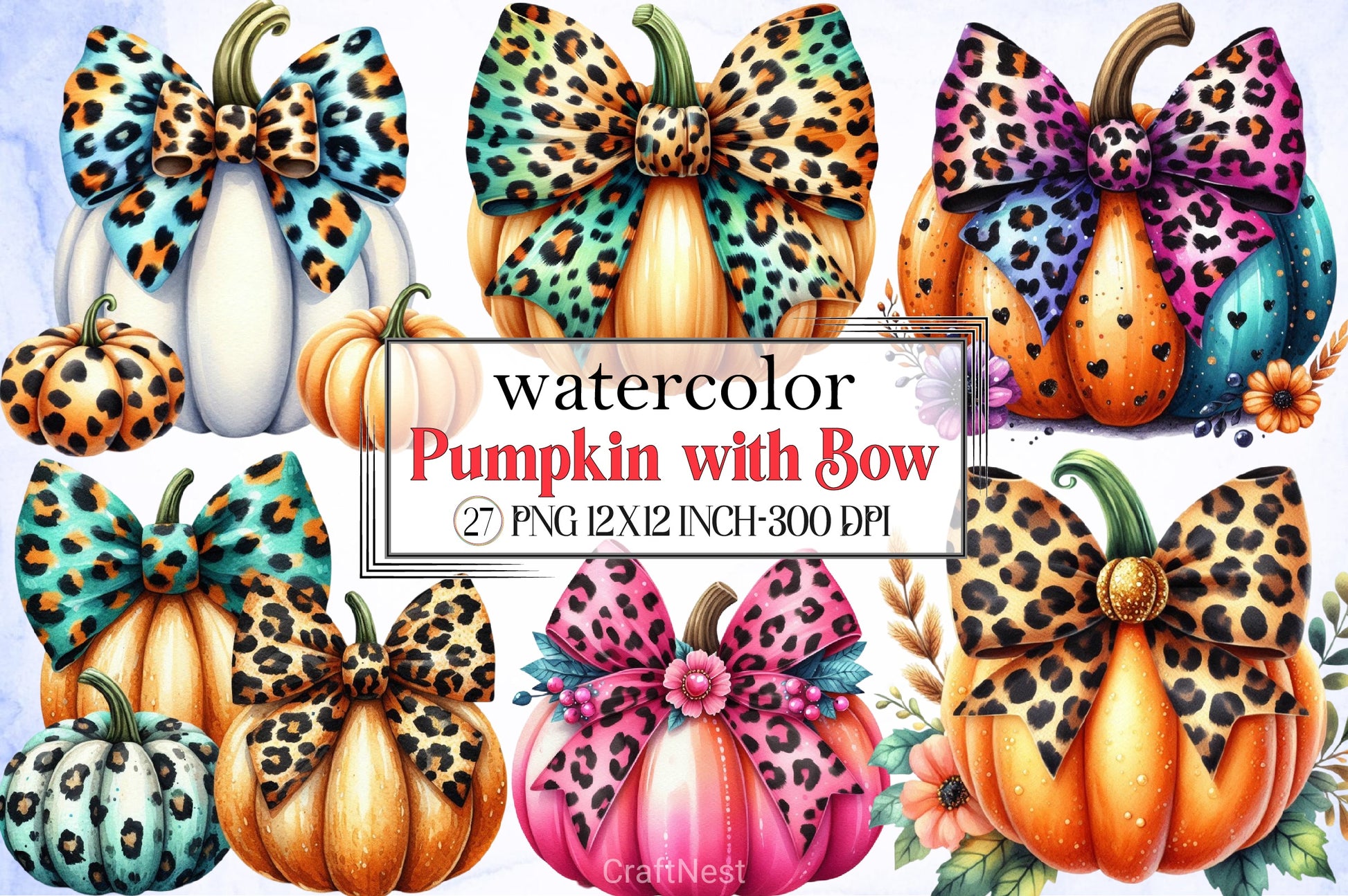Pumpkin Bow Clipart Bundle - CraftNest - Digital Crafting and Art