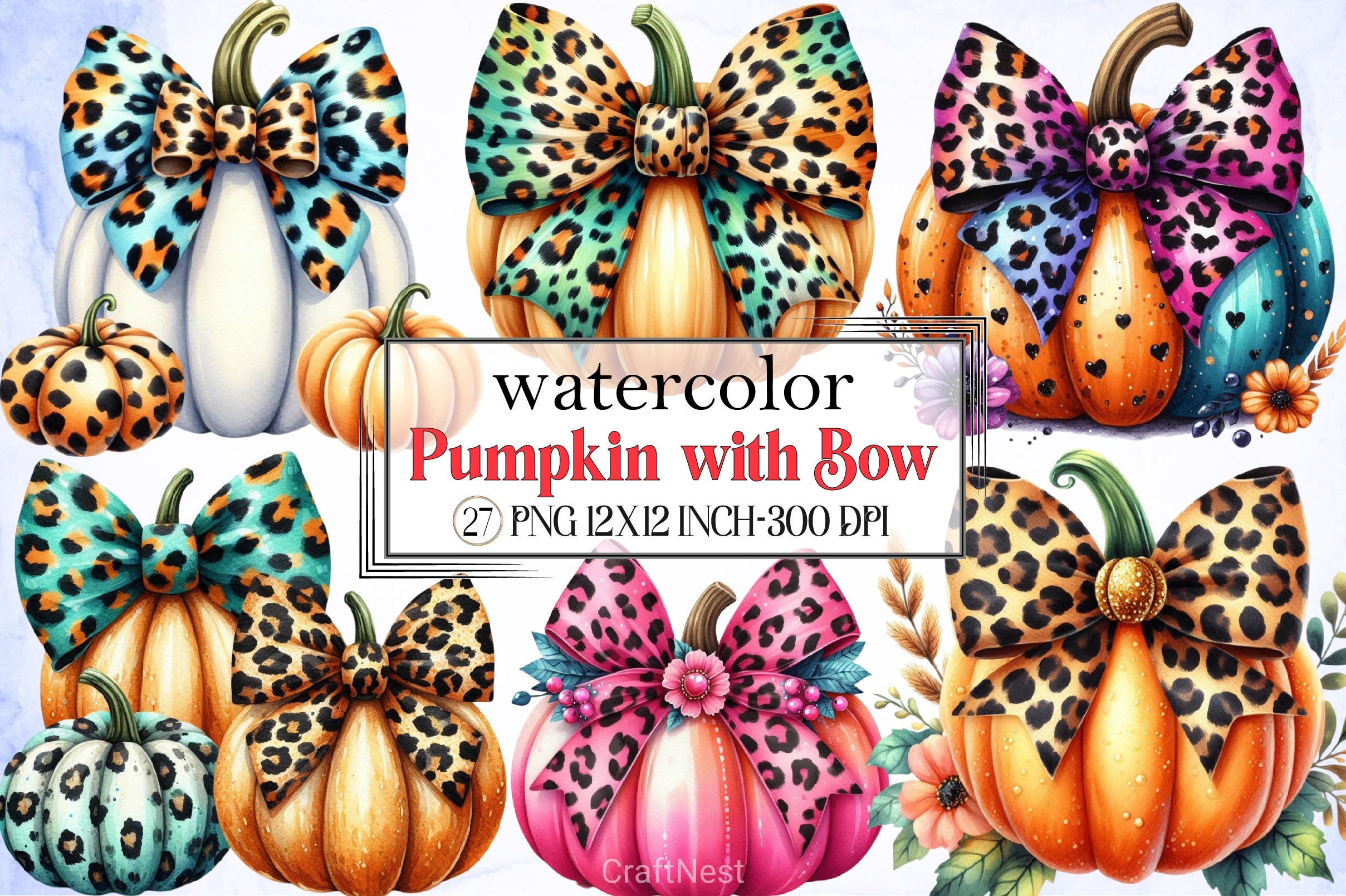 Pumpkin Bow Clipart Bundle - CraftNest - Digital Crafting and Art