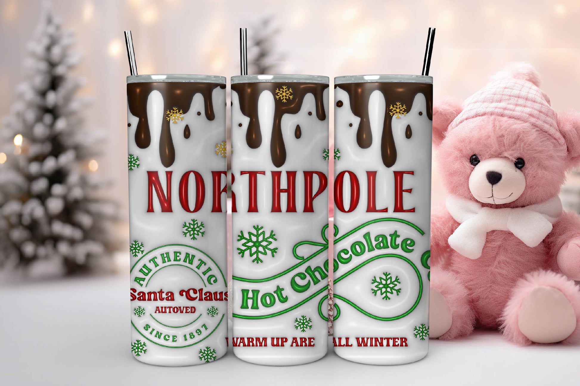 3D Inflated Christmas Tumbler Bundle 1 - CraftNest - Digital Crafting and Art