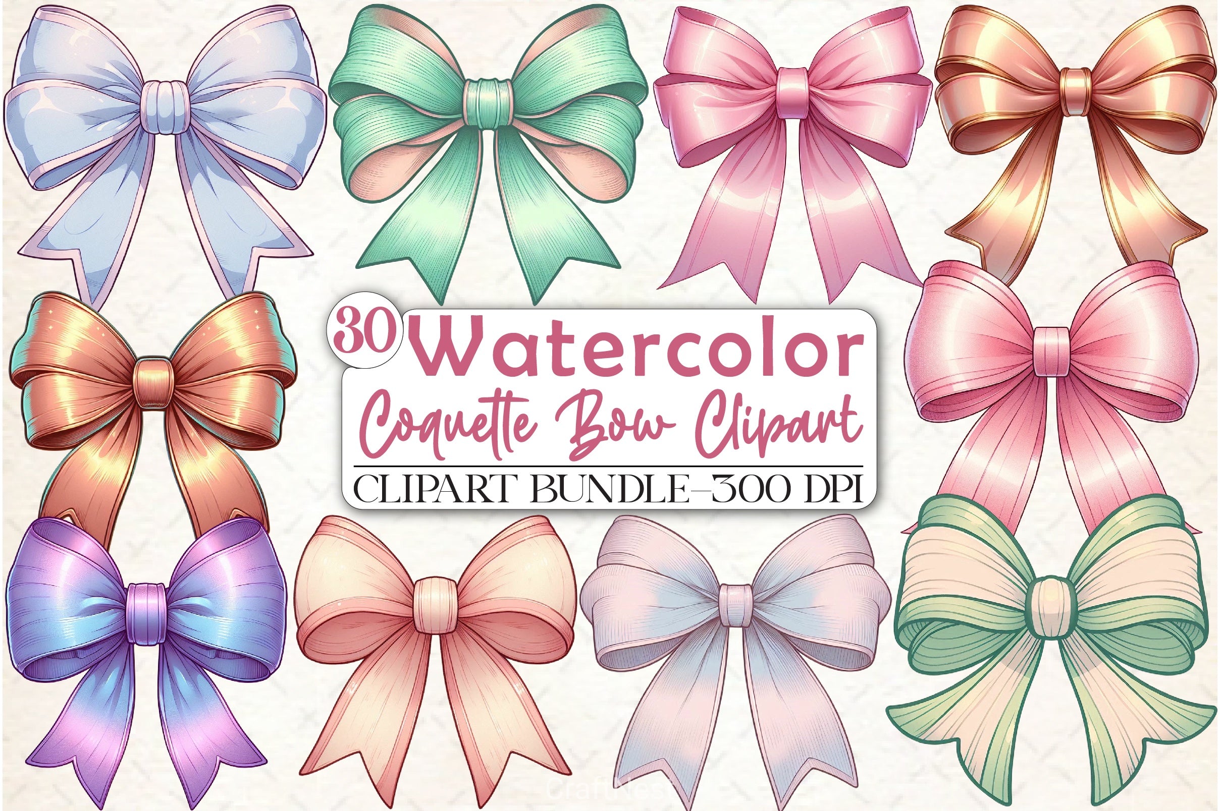 Coquette Bow Clipart Bundle 7 - CraftNest - Digital Crafting and Art
