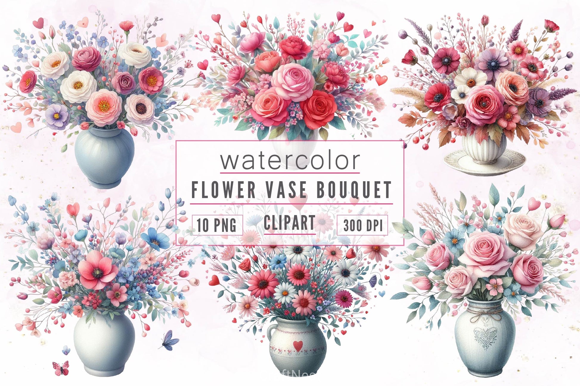 Flower Vase Clipart Bundle - CraftNest - Digital Crafting and Art