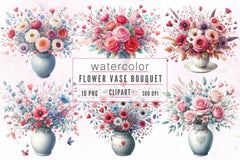 Flower Vase Clipart Bundle - CraftNest - Digital Crafting and Art