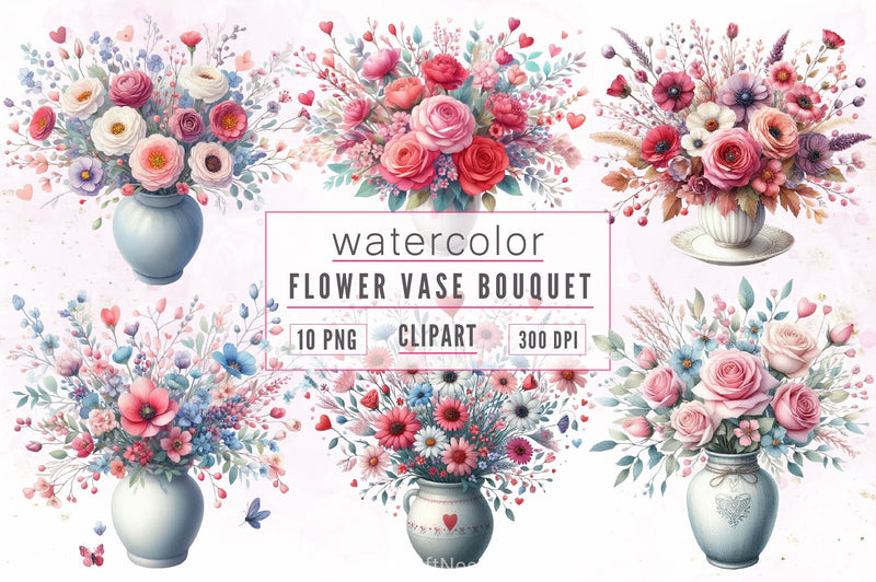 Flower Vase Clipart Bundle - CraftNest - Digital Crafting and Art