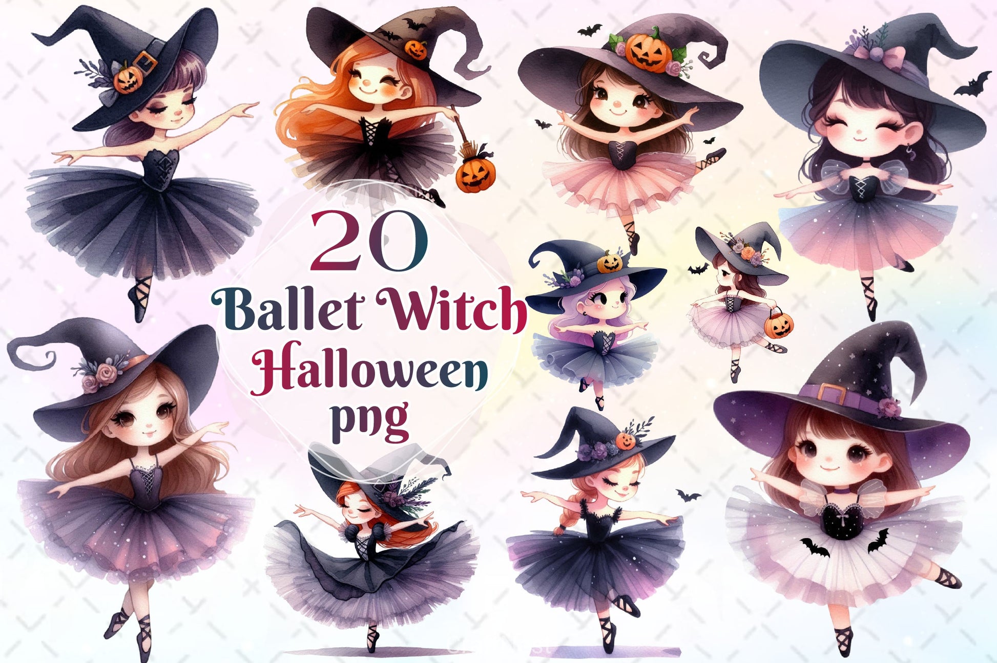 Halloween Ballet Witch Clipart Bundle - CraftNest - Digital Crafting and Art
