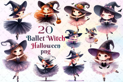 Halloween Ballet Witch Clipart Bundle - CraftNest - Digital Crafting and Art