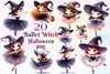 Halloween Ballet Witch Clipart Bundle