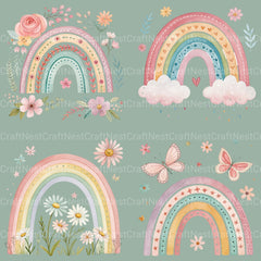 Boho Nursery Clipart Bundle - CraftNest - Digital Crafting and Art