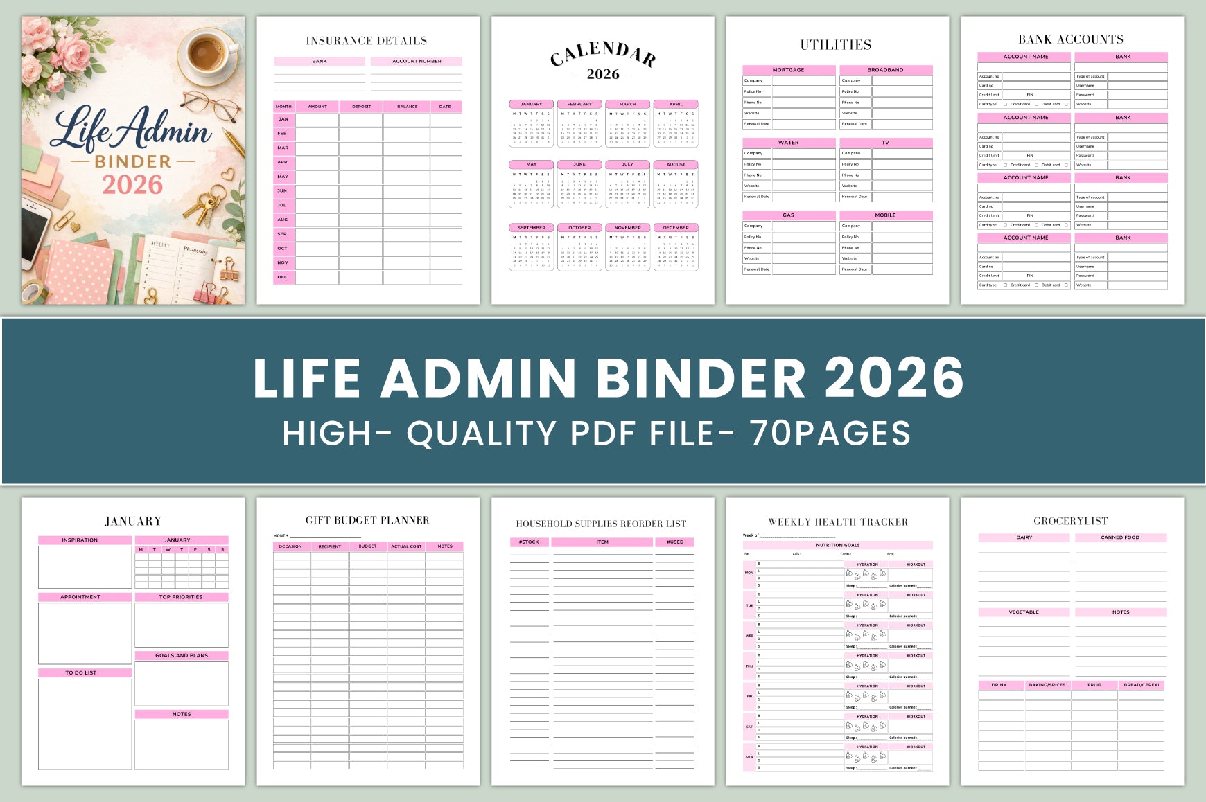 Life Admin Binder Planner