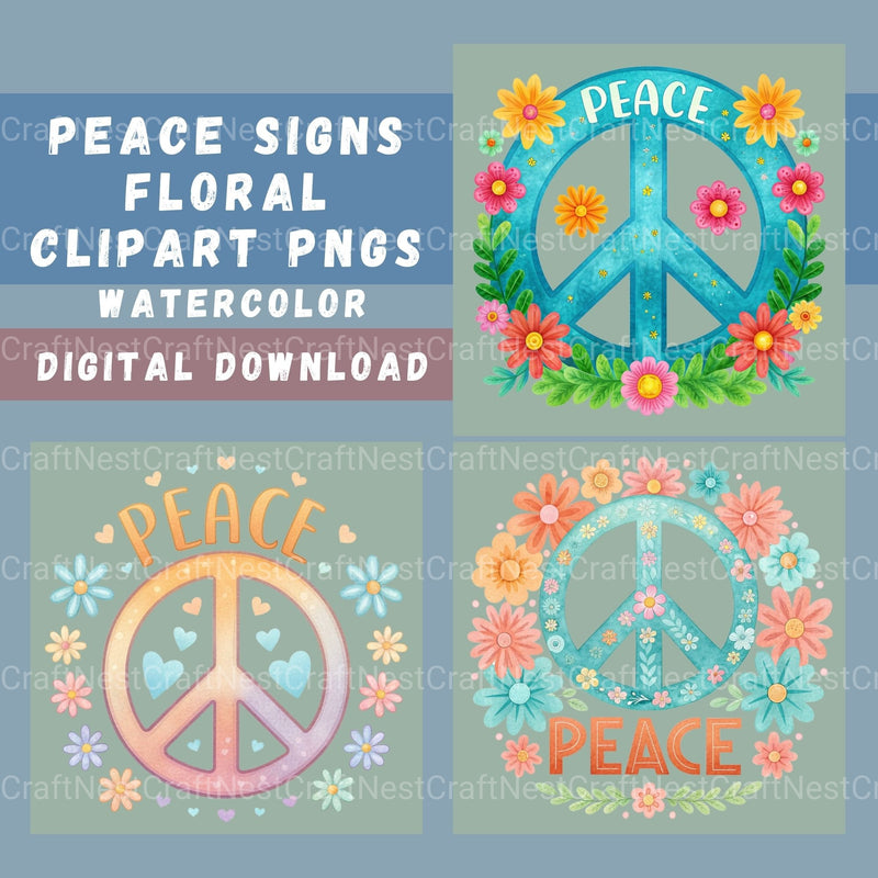 Peace Signs Clipart Bundle - CraftNest - Digital Crafting and Art