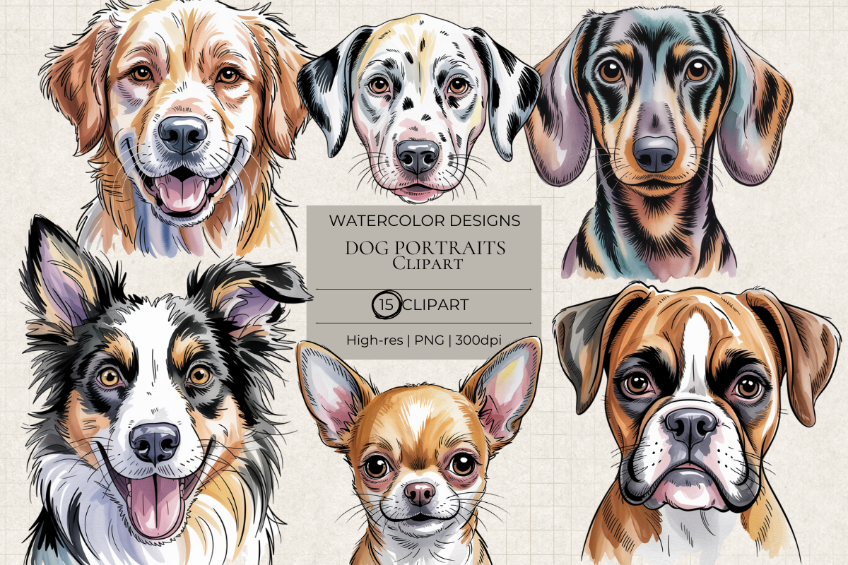 Dog Portraits Clipart