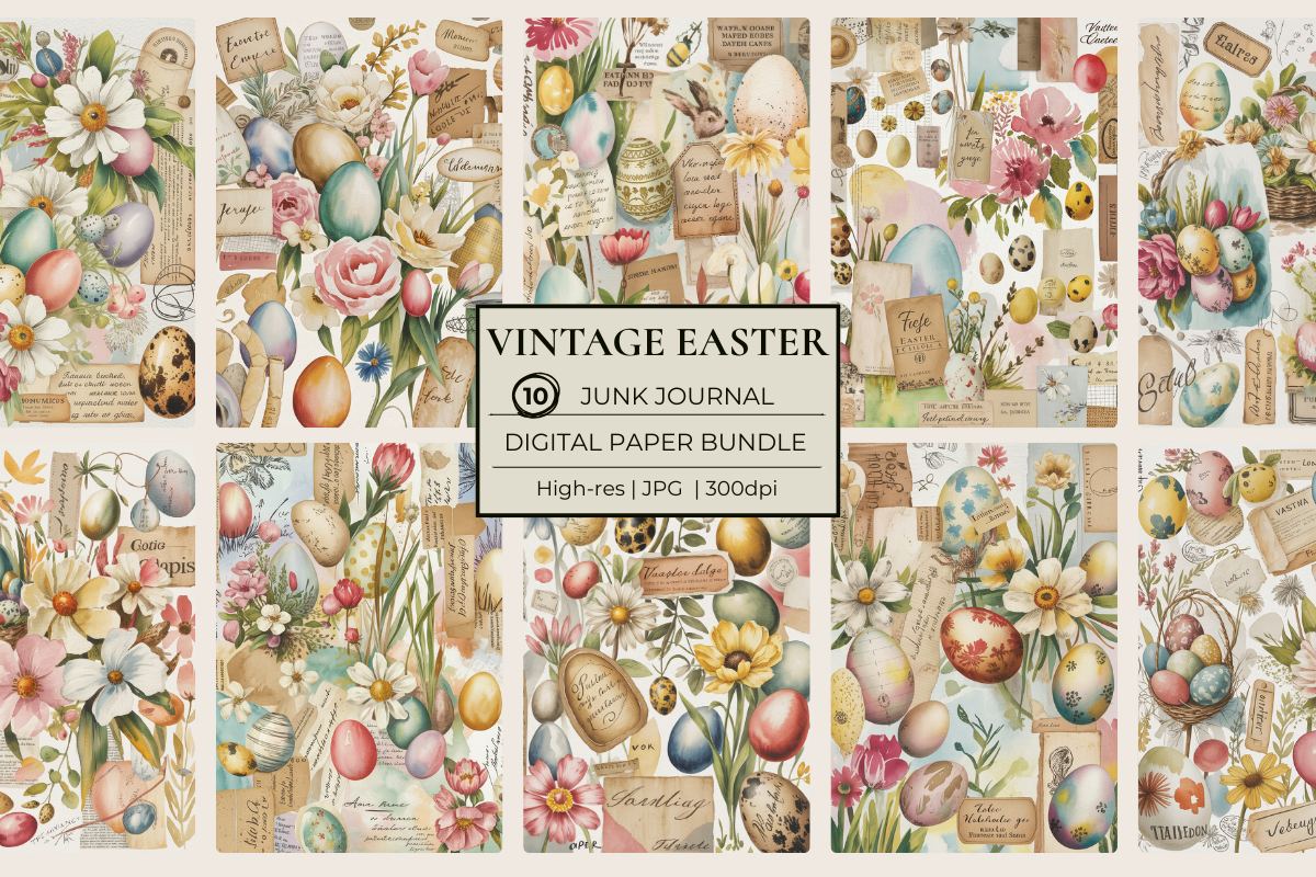 Vintage Easter Junk Journal Papers