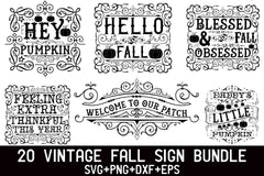 Vintage Fall Sign Bundle - CraftNest - Digital Crafting and Art