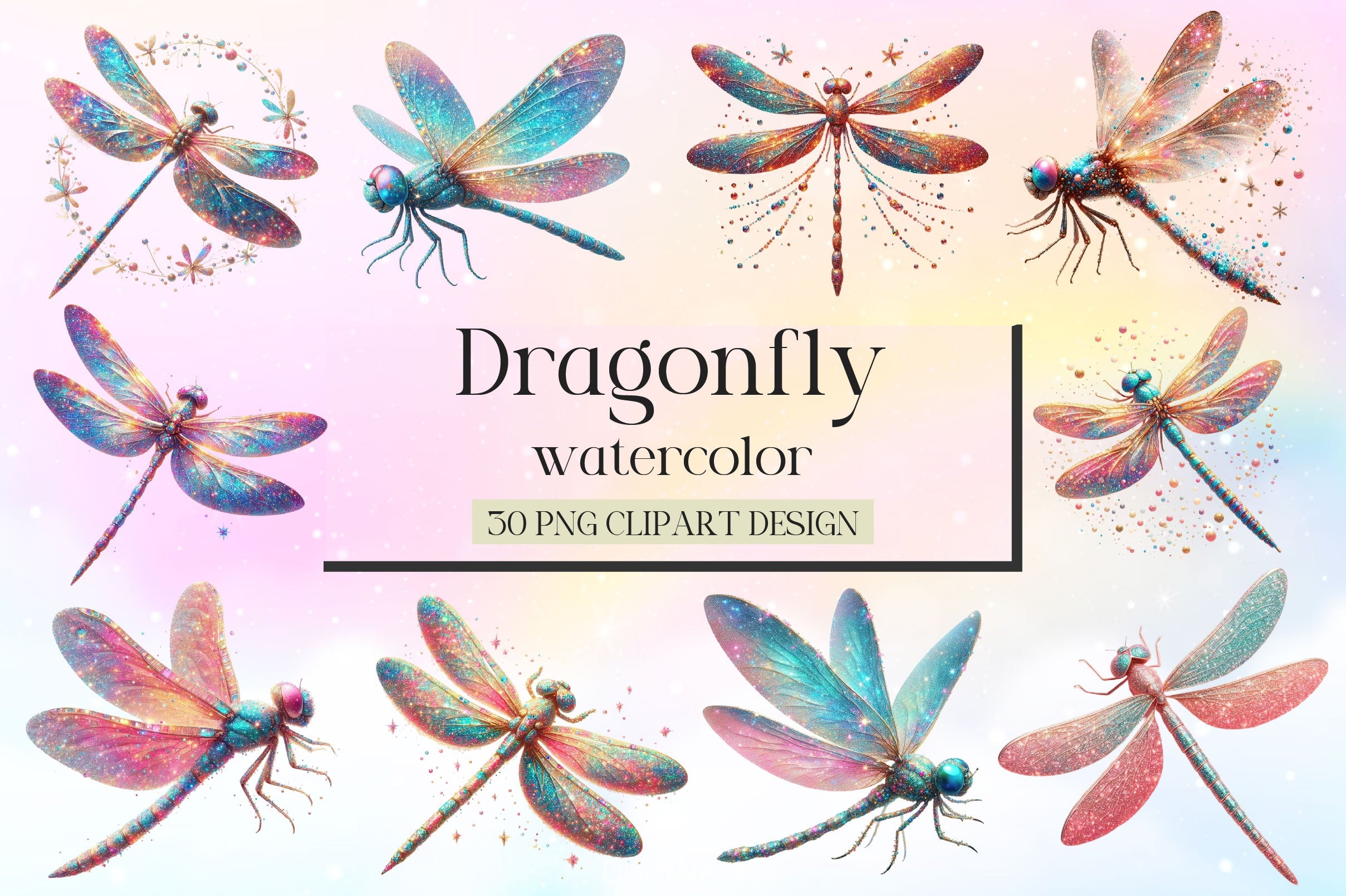 Dragonfly Clipart Bundle 4 - CraftNest - Digital Crafting and Art