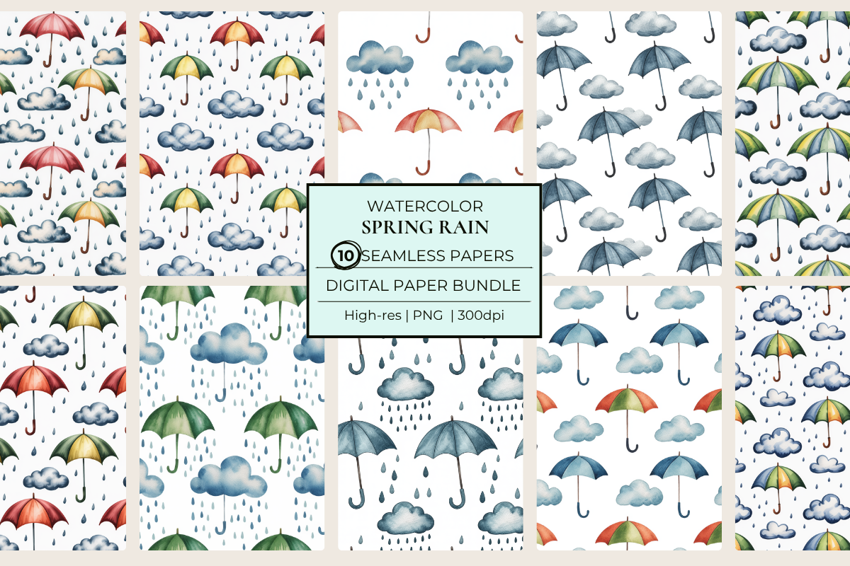 Spring Rain Seamless Papers